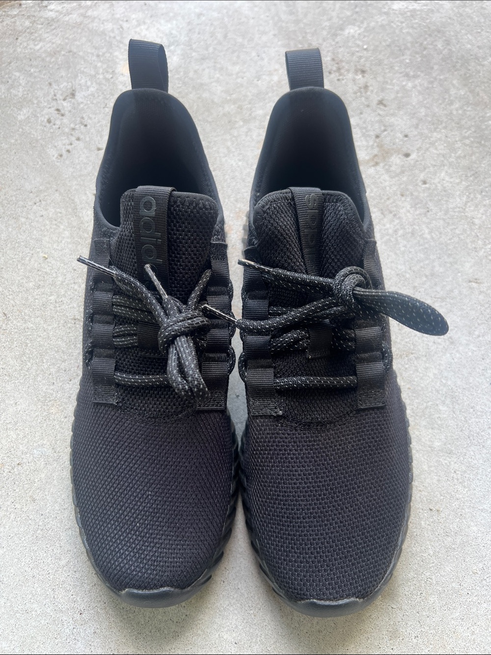 Adidas Men’s Black Knit Lace-Up Athletic Sneakers